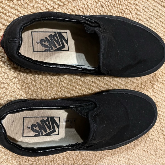 Vans Kids Black Canvas Slip-On Sneakers - Picture 3 of 6